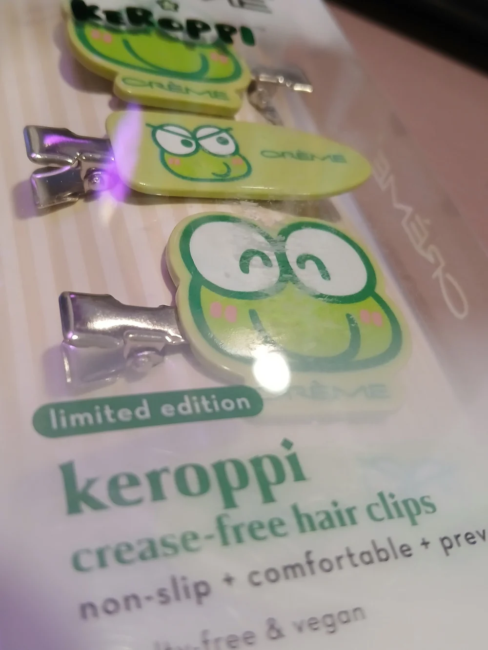 Crème Shop Keroppi Green Hair Clips - 4 Pack - NWT in BOX [GIFTABLE!]